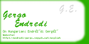 gergo endredi business card